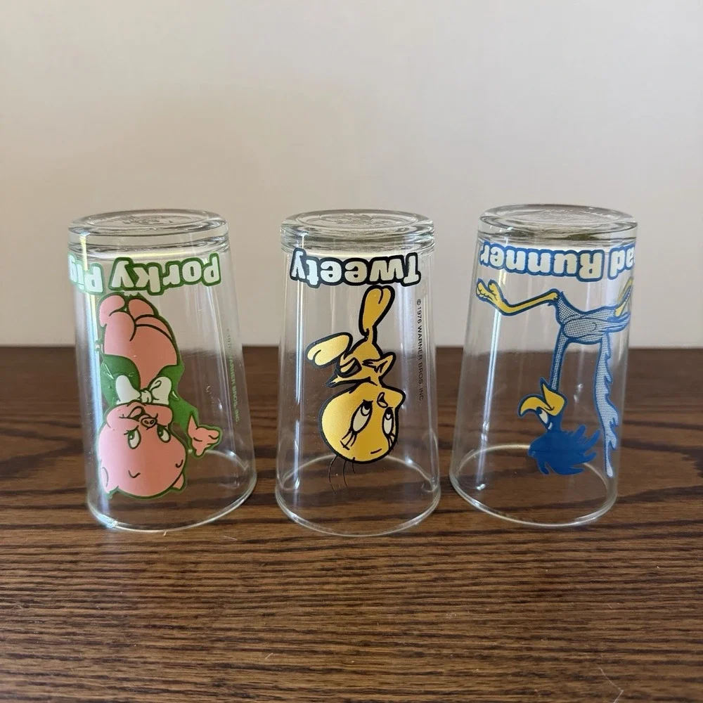 Set of 3 Pepsi Collector Series Looney Tunes 1976 Warner Bros Cartoon Glasses